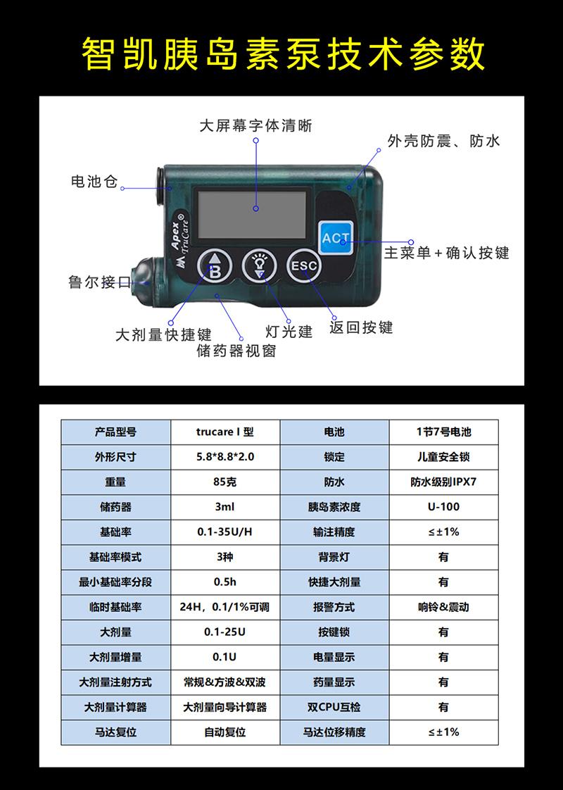 智凯胰岛素泵技术参数